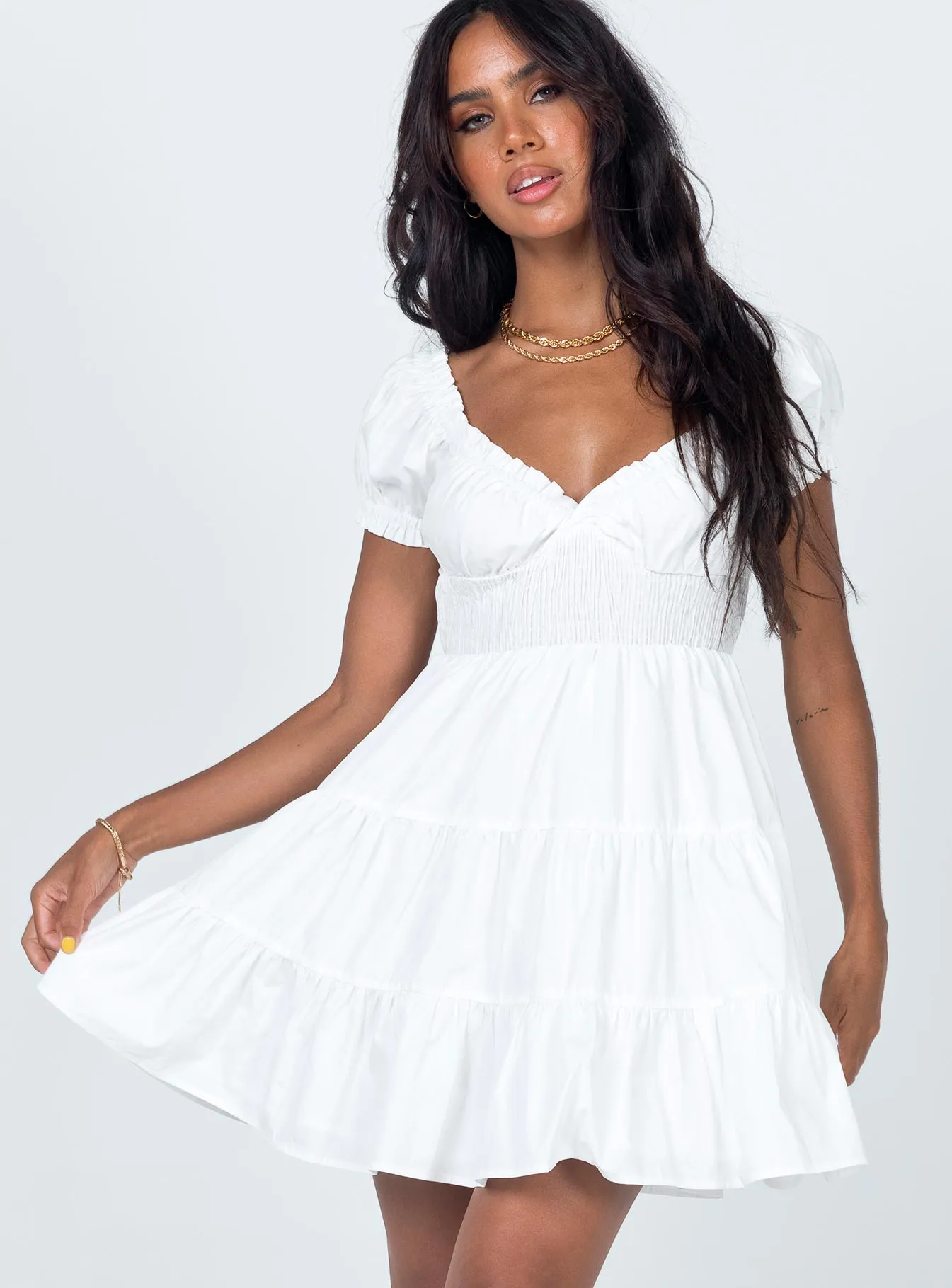 Daniela Mini Dress White Soft Touch Heat Scene