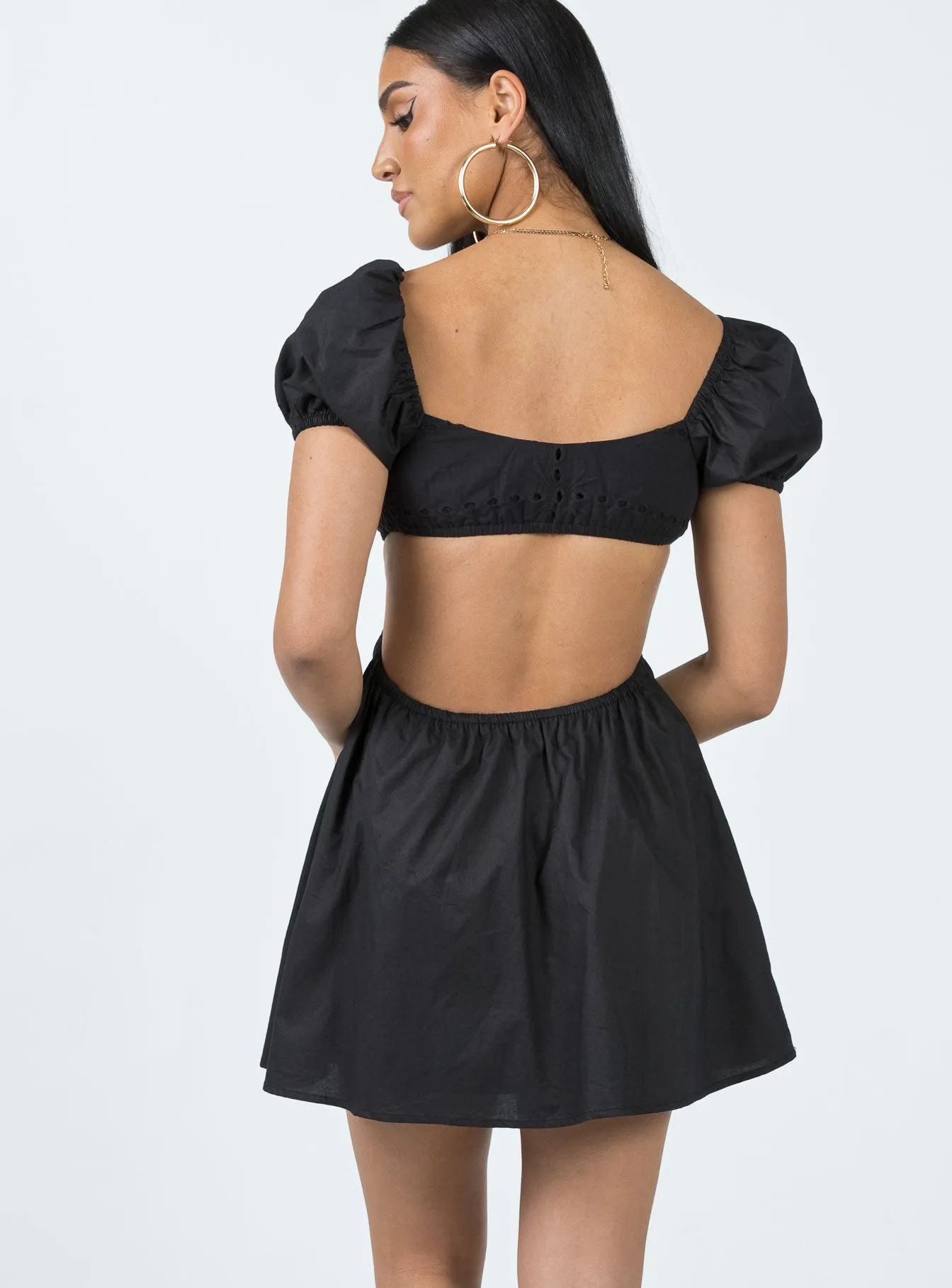 Elizer Mini Dress Black Reinforced Elbows Eco Dye