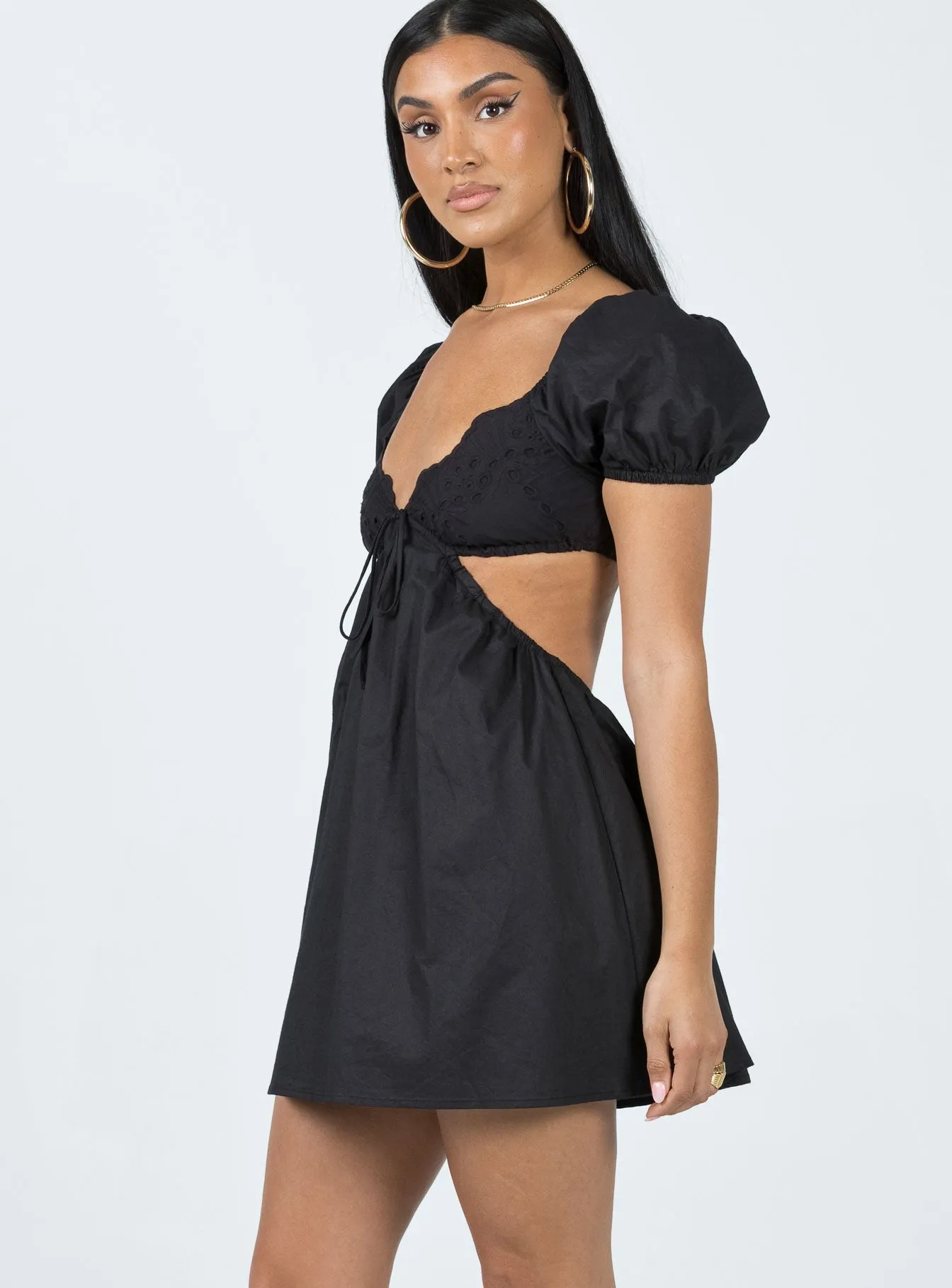 Elizer Mini Dress Black Stretch Fit Design