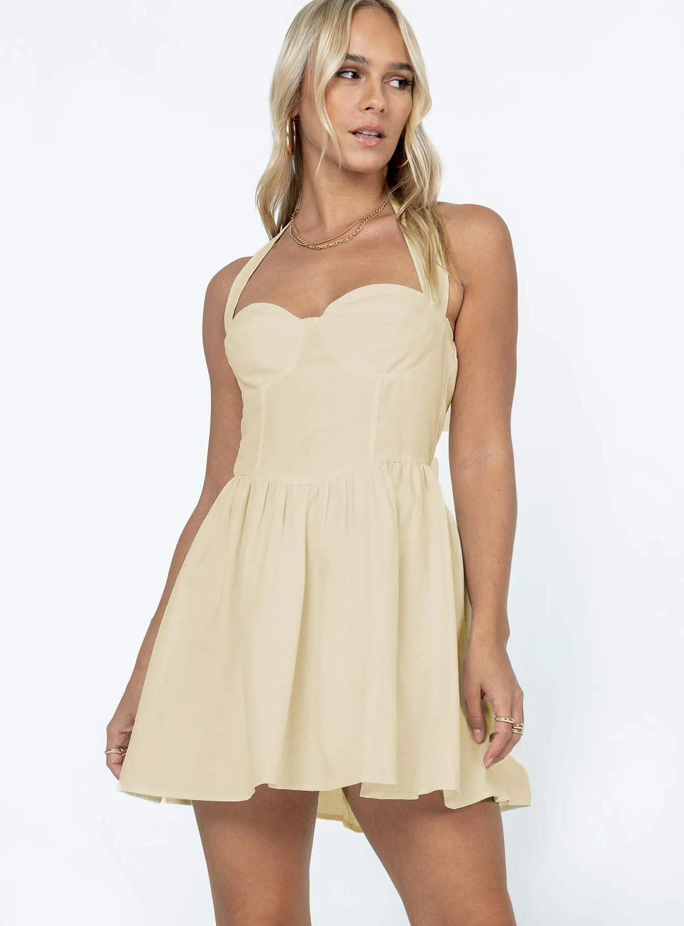 Lyle Mini Dress Cream Fun Warm Romantic Vibes