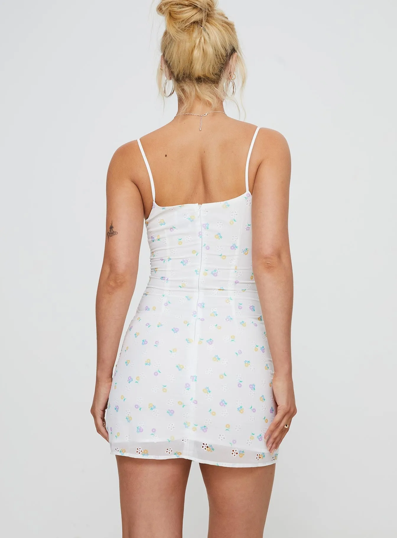 Trendy boho-inspired mini Playful Design Miad Mini Dress White