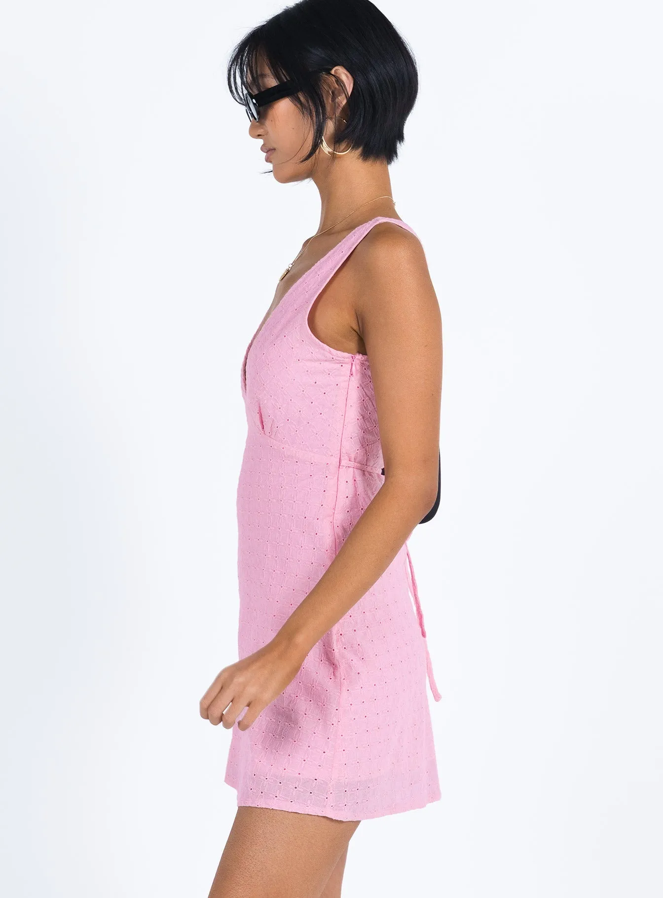 Lightweight Weave Wrinkle resistant fabric Nellie Mini Dress Orchid Pink