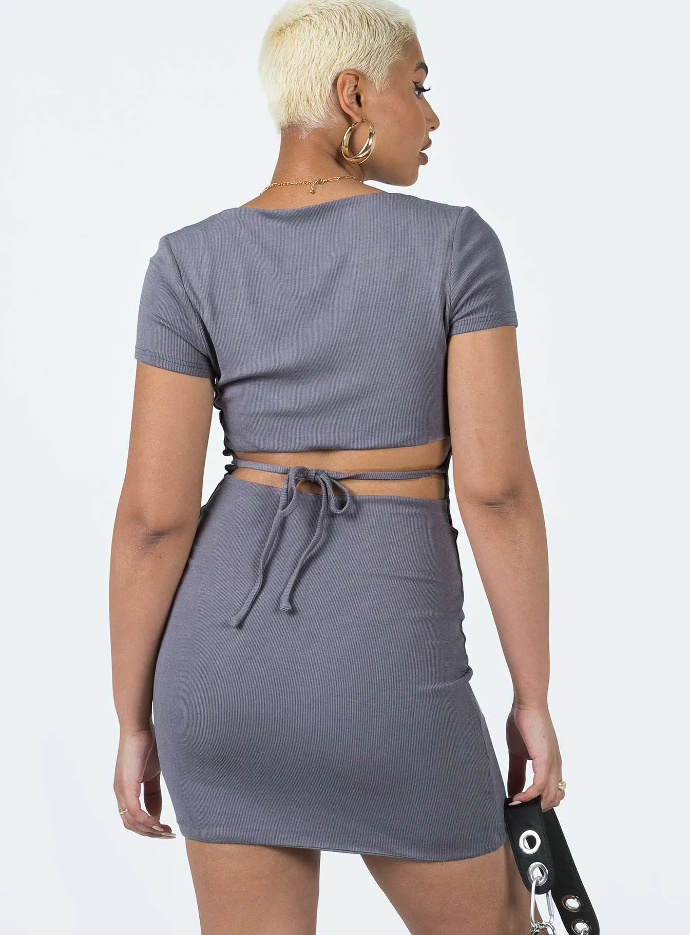 Nolan Short Sleeve Mini Dress Slate Edge Beat