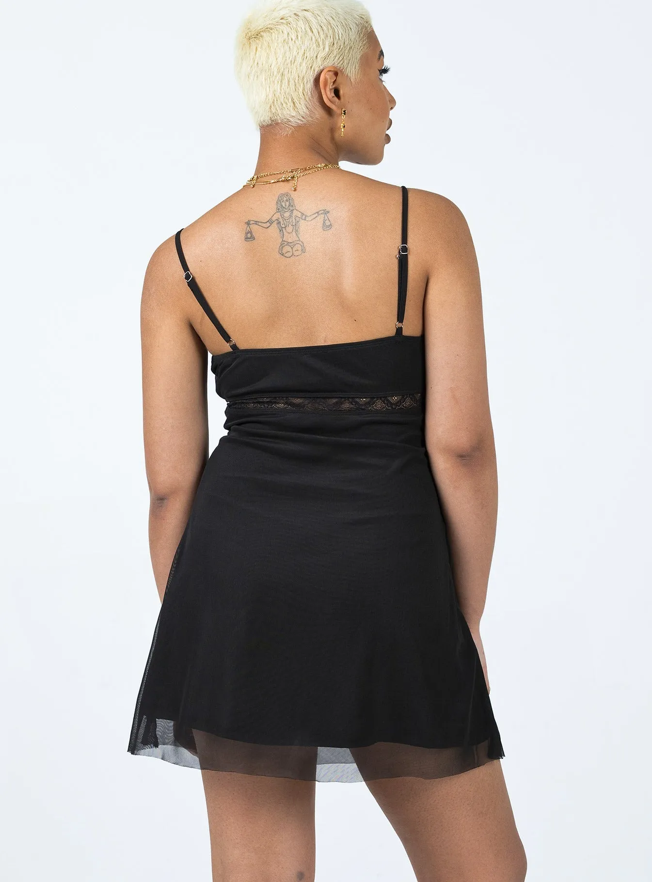 Non Restrictive Cut Oliana Mini Dress Black
