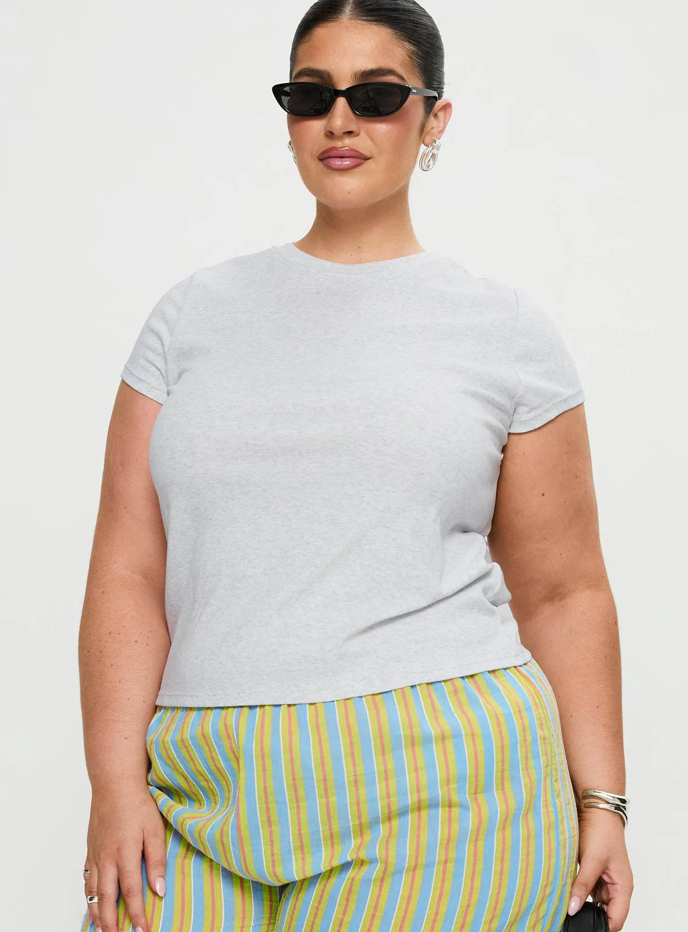 Prestige Longline Baby Tee Grey Curve Day-to-Day Comfort Antibacterial Treatment