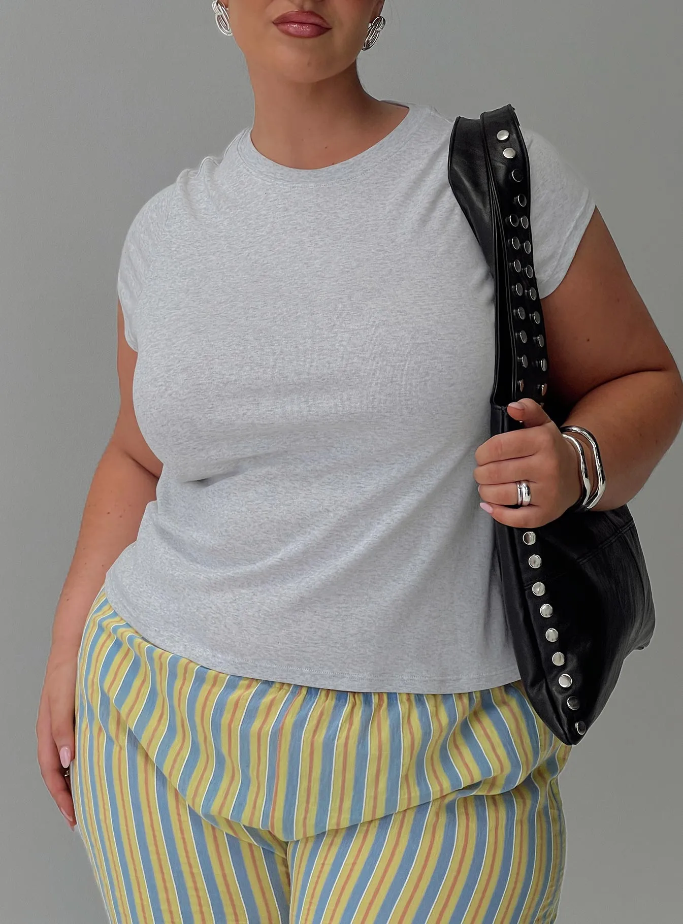 Prestige Longline Baby Tee Grey Curve Easy Care