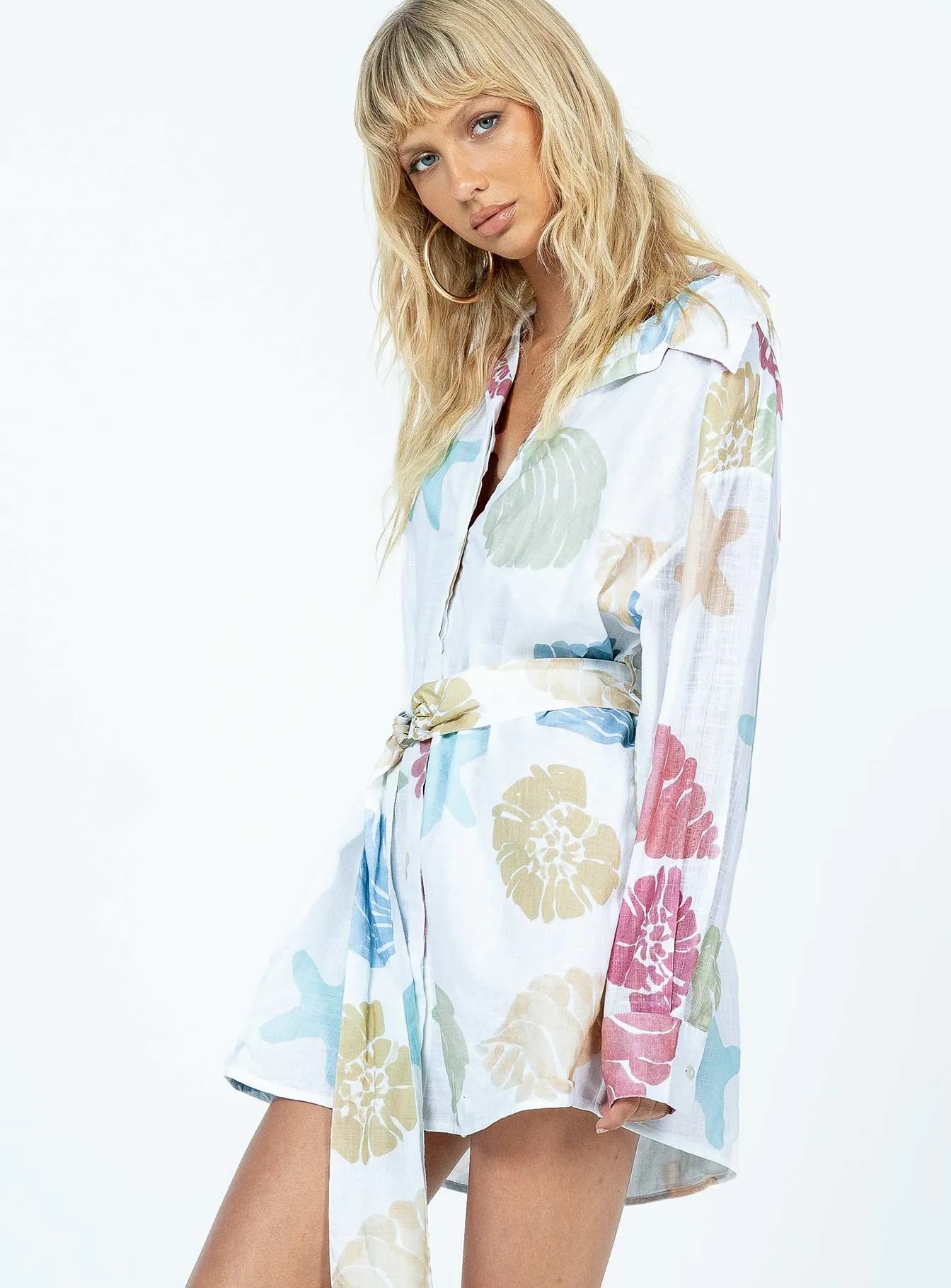 Sea Life Shirt Dress Multi Shine Rush
