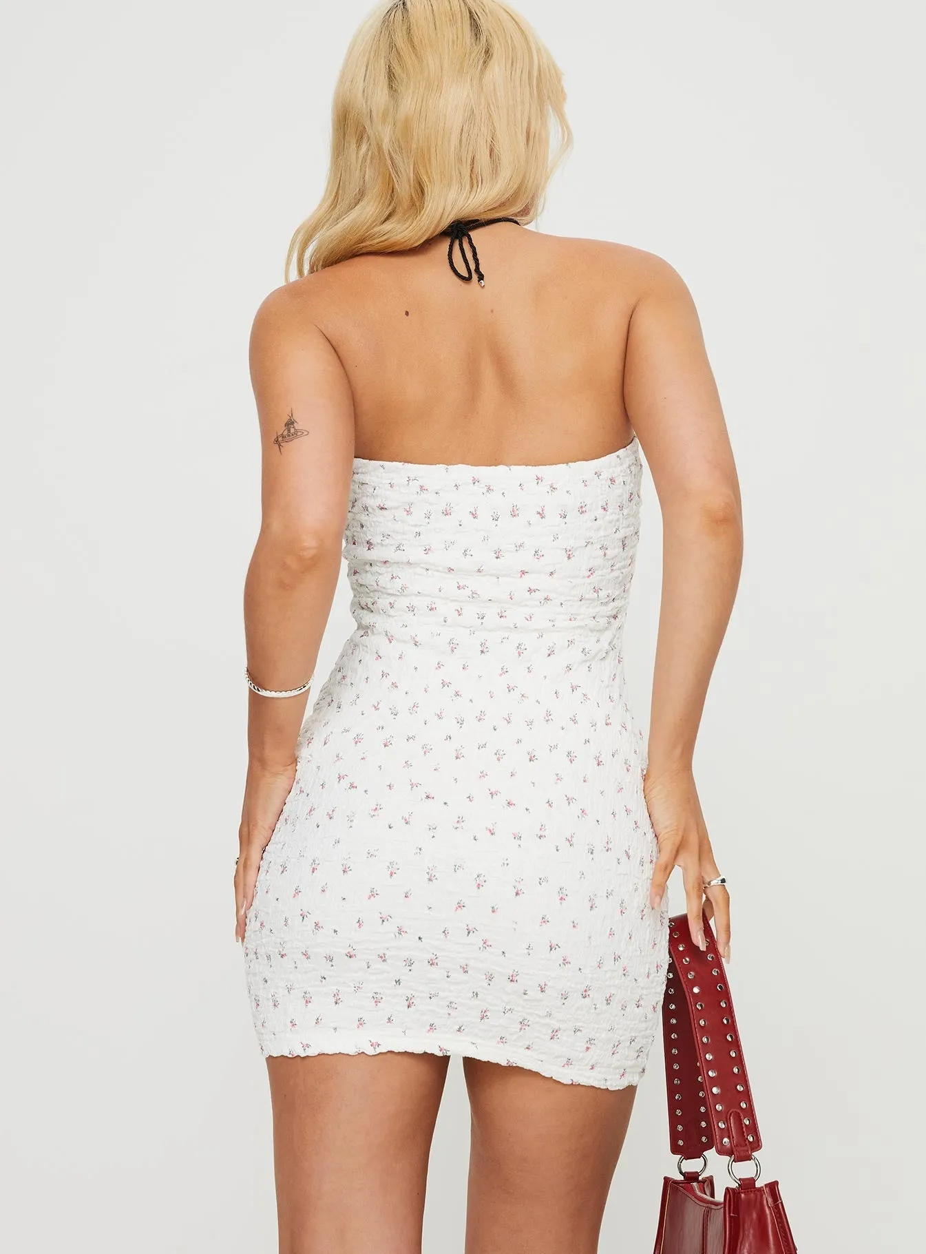 Floral Vibe Segura Strapless Mini Dress White / Floral