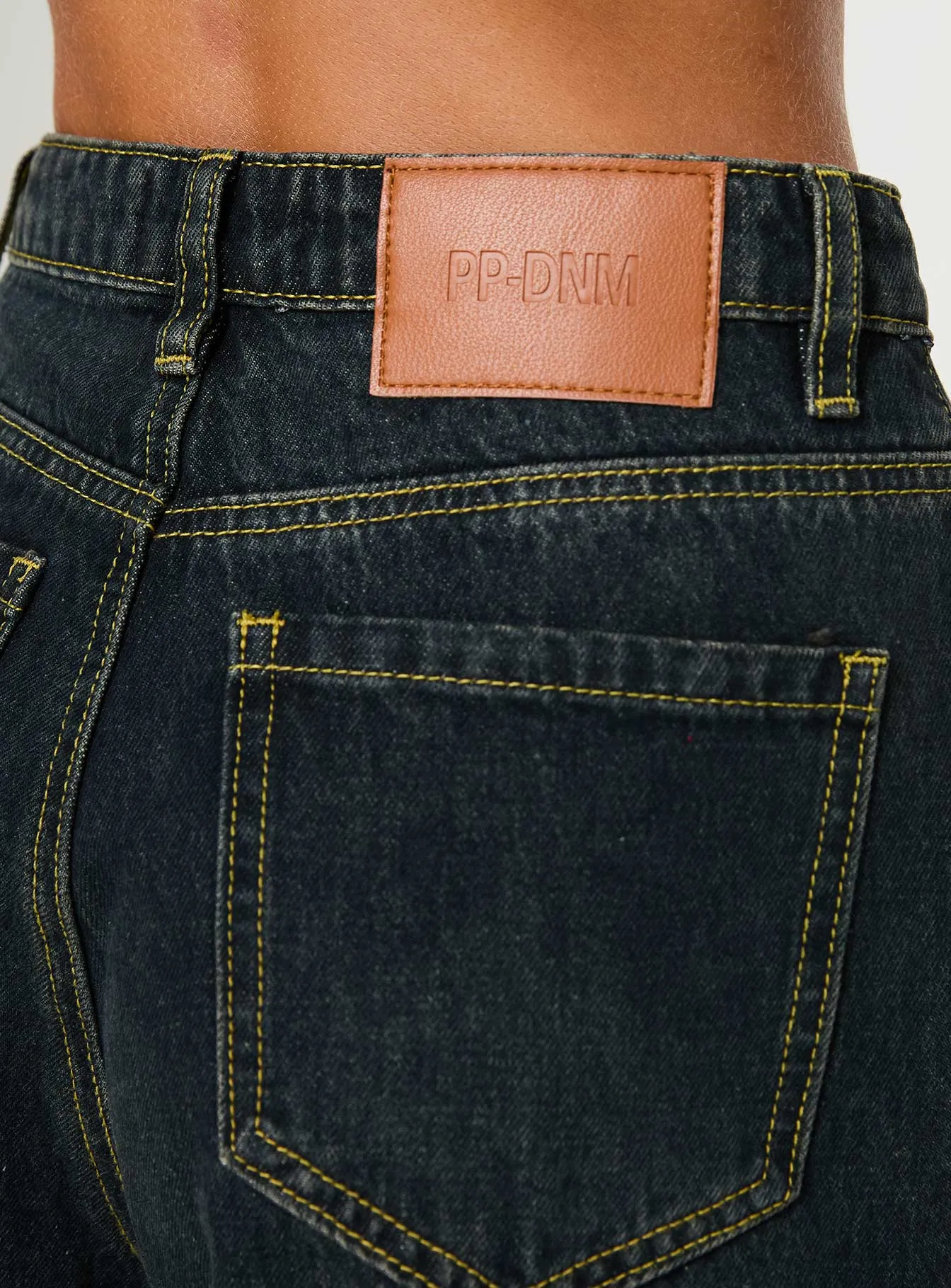 Morris Mid Rise Wide Leg Denim Jean Grunge Wash Neutral palette
