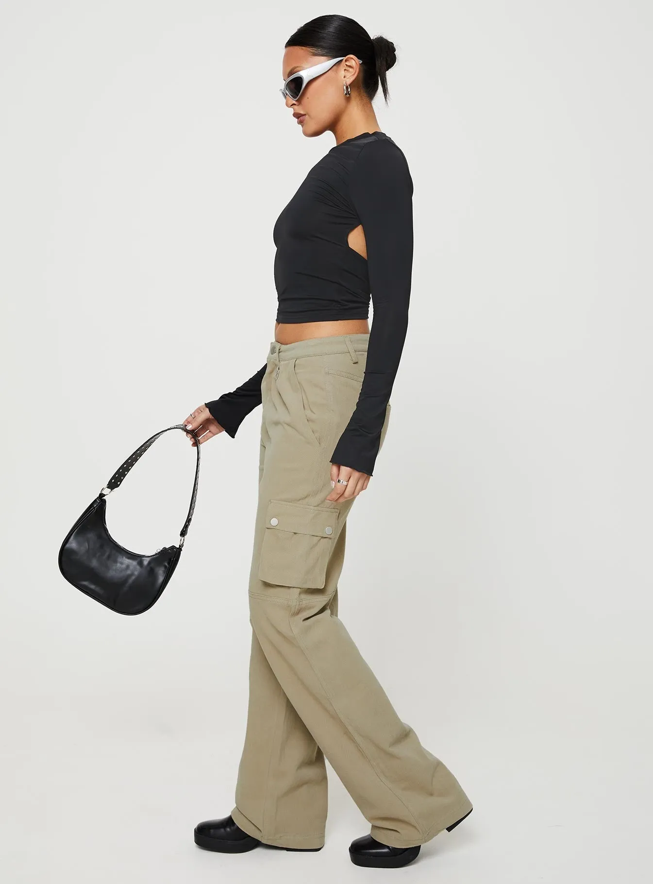 Shopping Day Vibrant Office Wear Low Maintenance Denim Paige Mid Rise Cargo Jean Sage