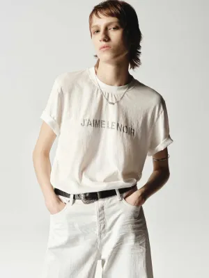 Cotton Front Logo T-shirt Quick Dry Fabric