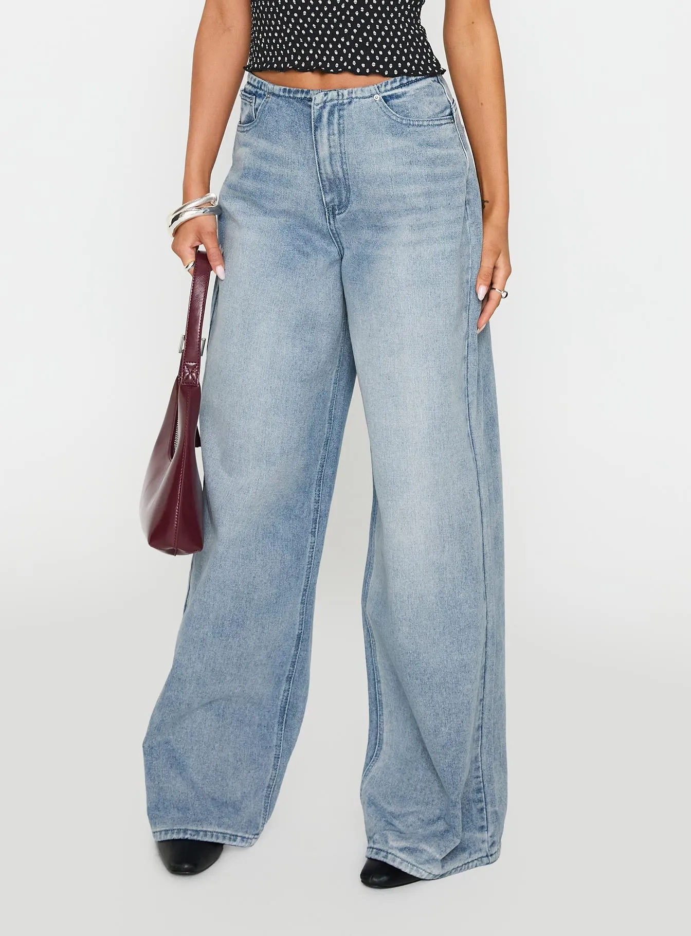 Bowe Low Rise Wide Leg Jeans Blue Everyday Outdoor Enthusiast Vibrant