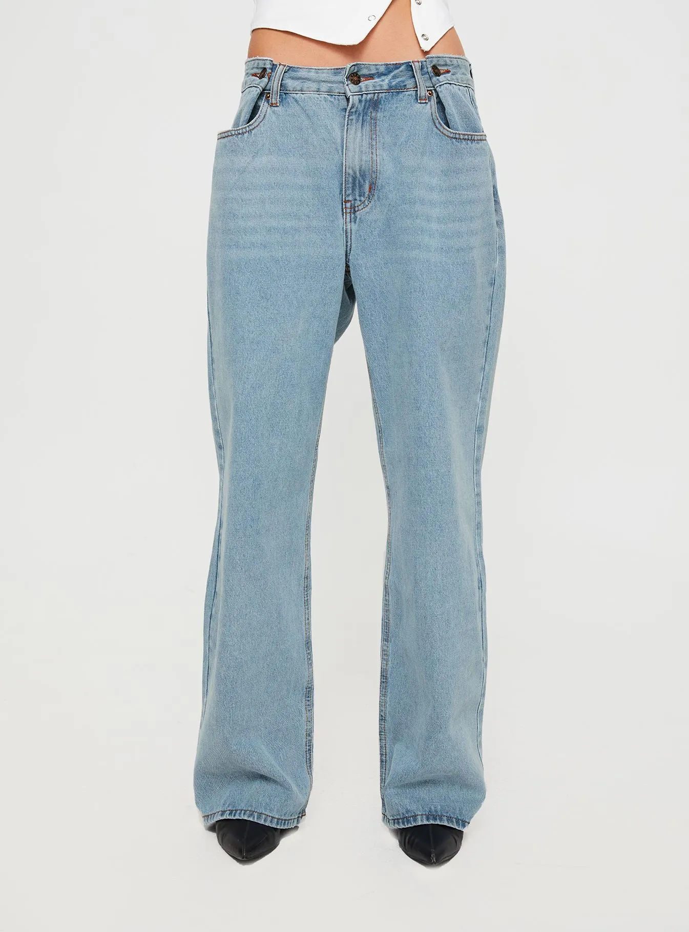Mid Rise Fit She's All That Jeans Washed Blue