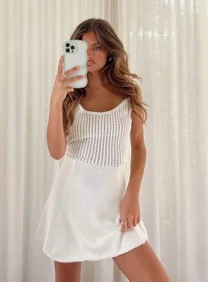 Modest Coverage Cut Curvy Love Courtside Mini Dress White