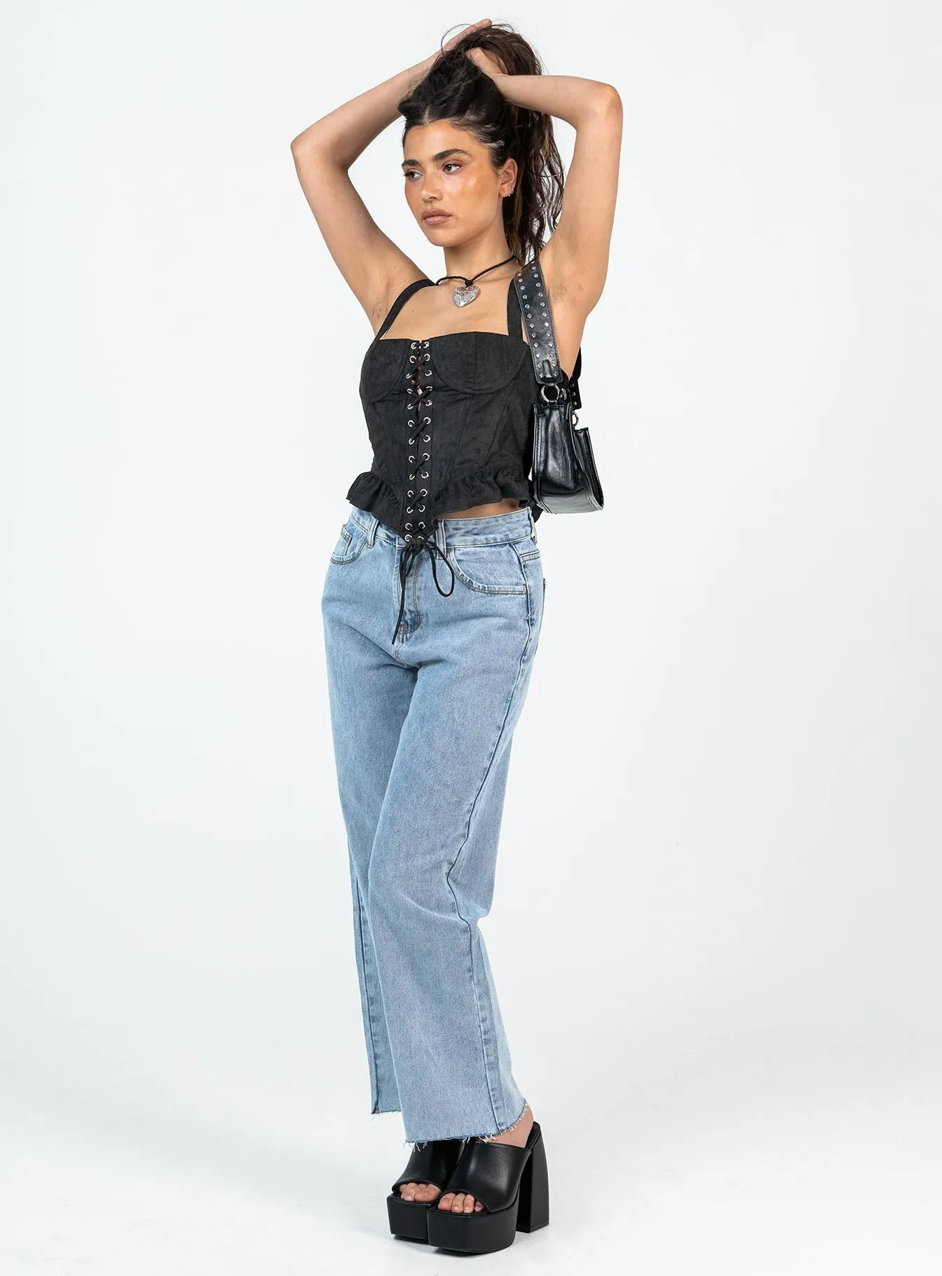 Kalinda Denim Jeans Petite Anti Sagging Technology Curved Seam Construction
