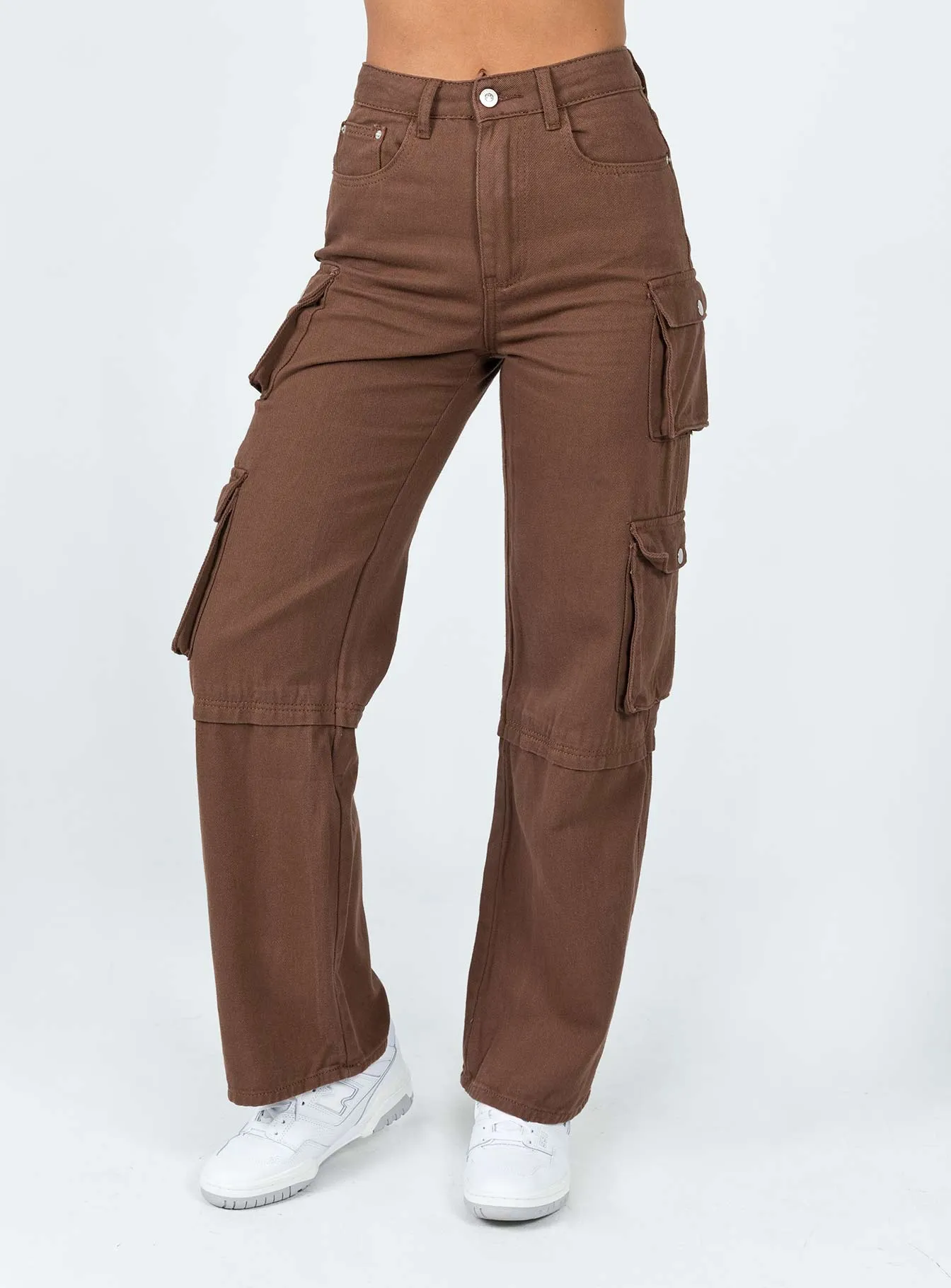 Darla Cargo Denim Jeans Brown Minimalist Styling Eco Friendly Date Night