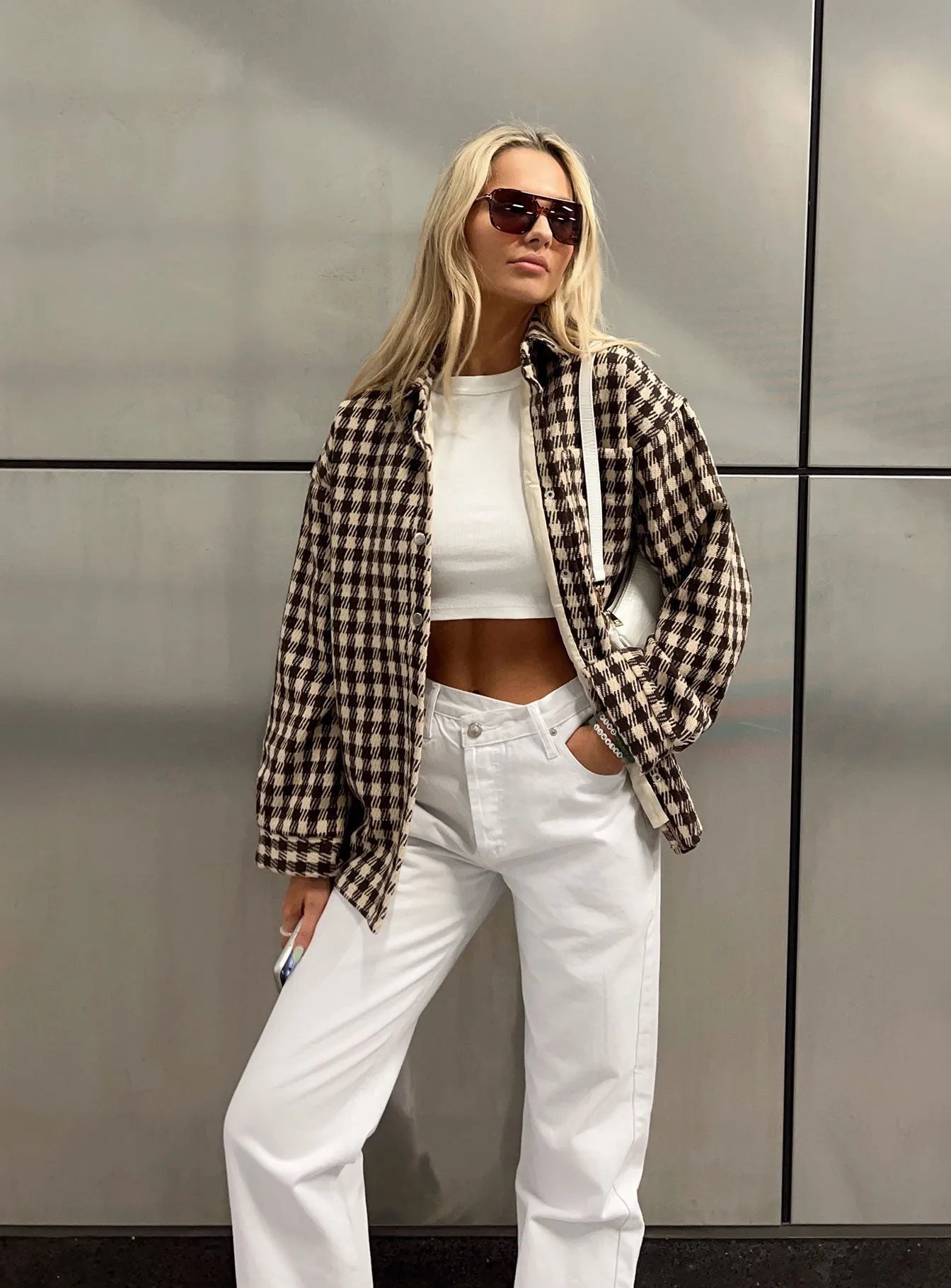 School Fit Holly Asymmetric Straight Leg Jeans White Denim