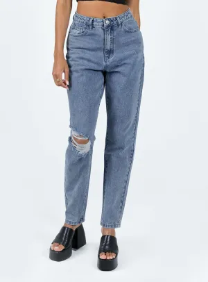 Modern Shopping Day Unofficial High Waisted Mom Jean Light Wash Denim