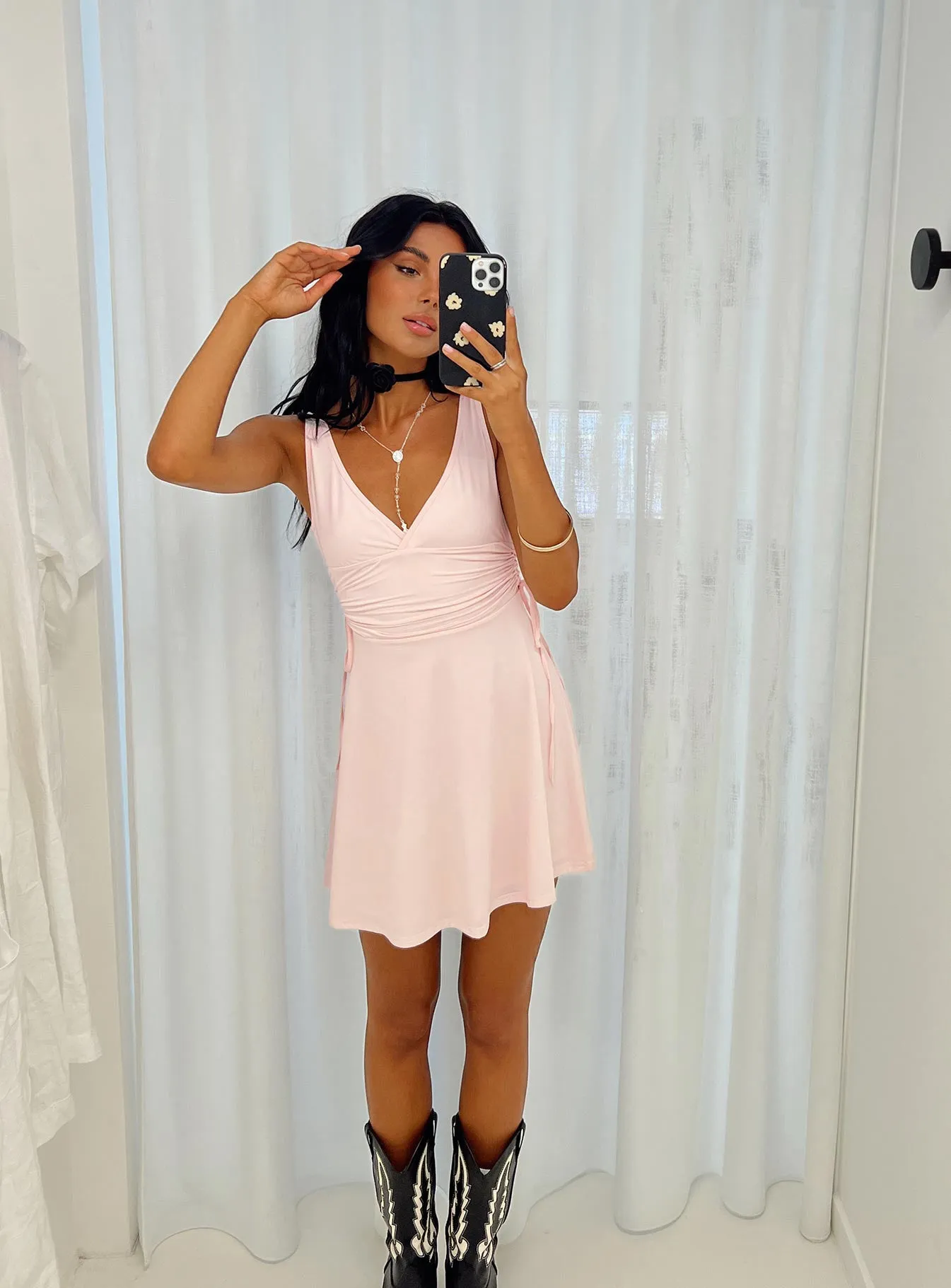 Oversized Pocket Payne Mini Dress Pink