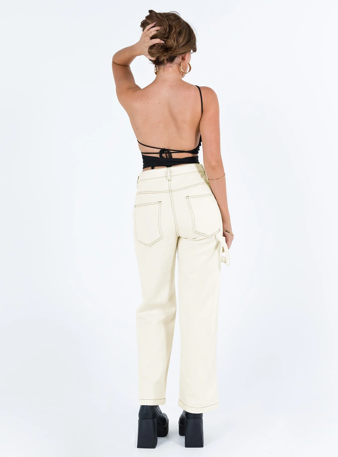 Non Restrictive Cut Copeland Jeans White Petite