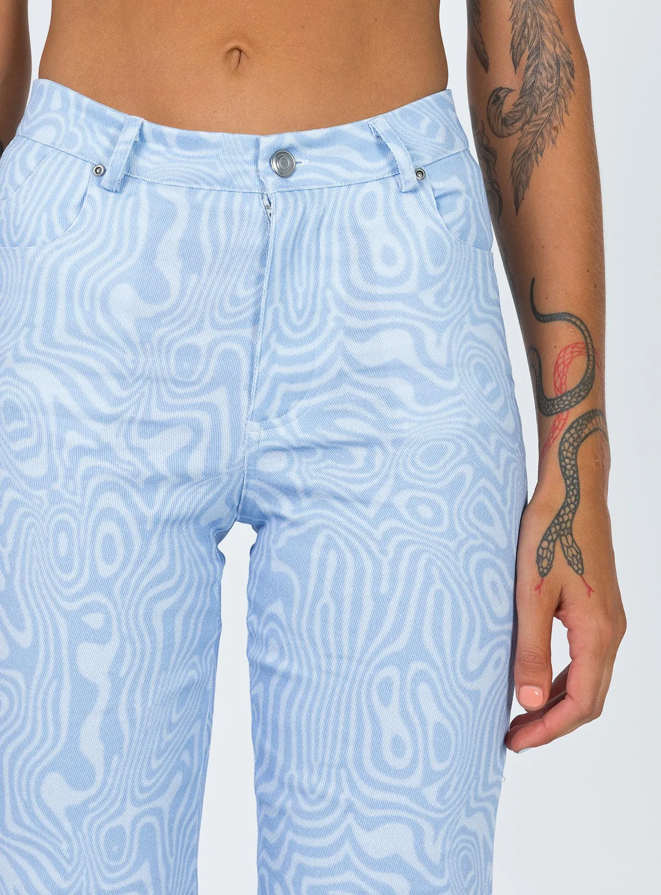 Light Fabric Addison Printed Jeans Blue