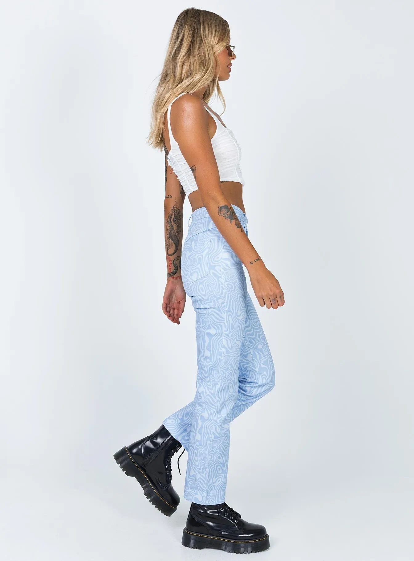 Addison Printed Jeans Blue Smart Casual Modern Rainy Day Eco Friendly Dye