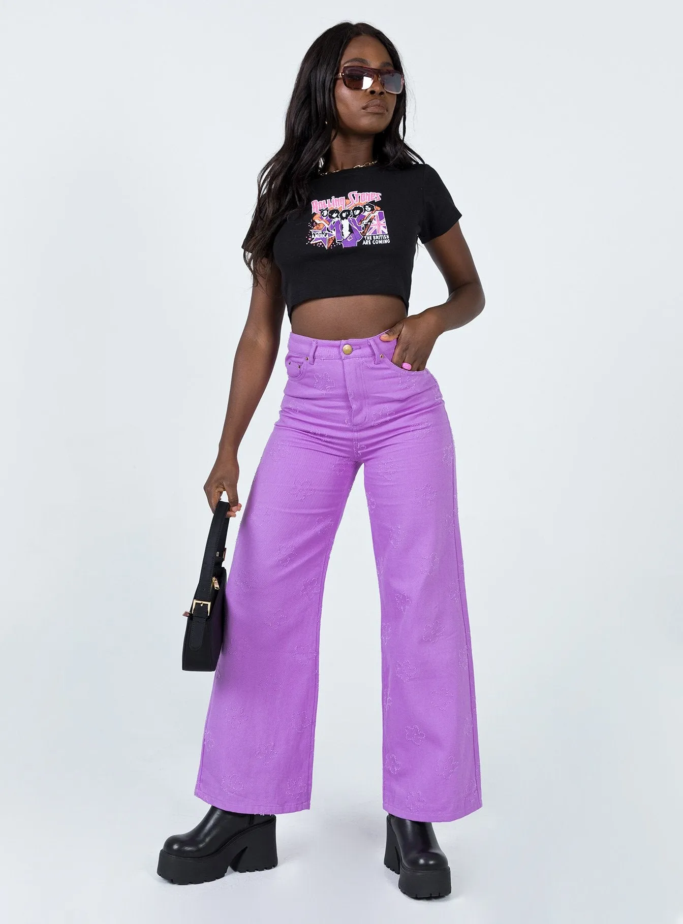 All Time Basic Evening Stroll Urban Explorer Demitra Wide Leg Jeans Purple