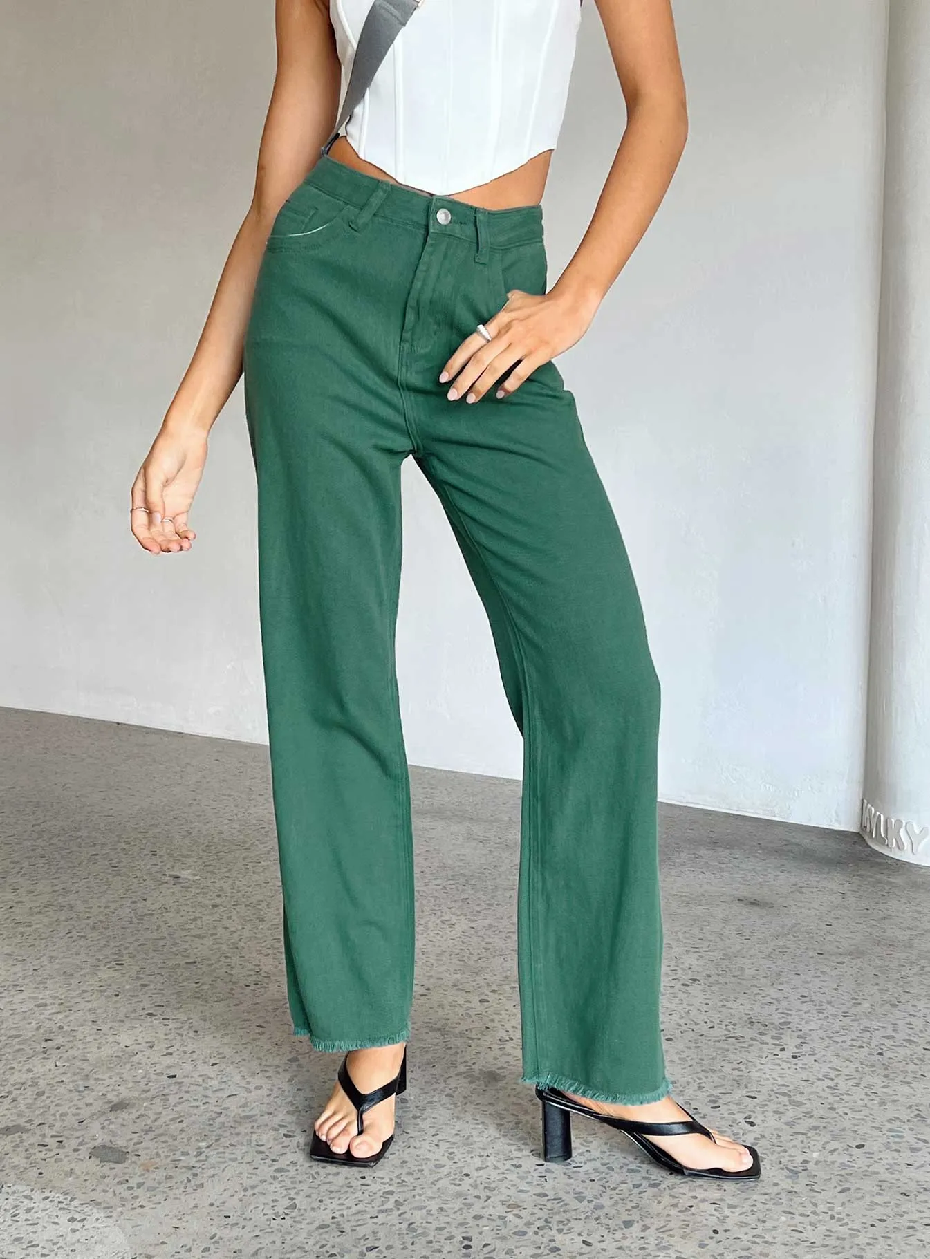Kalinda Denim Jeans Green Go Everywhere Outdoor Adventure Stylish