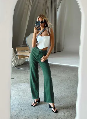 Kalinda Denim Jeans Green Quick Wash