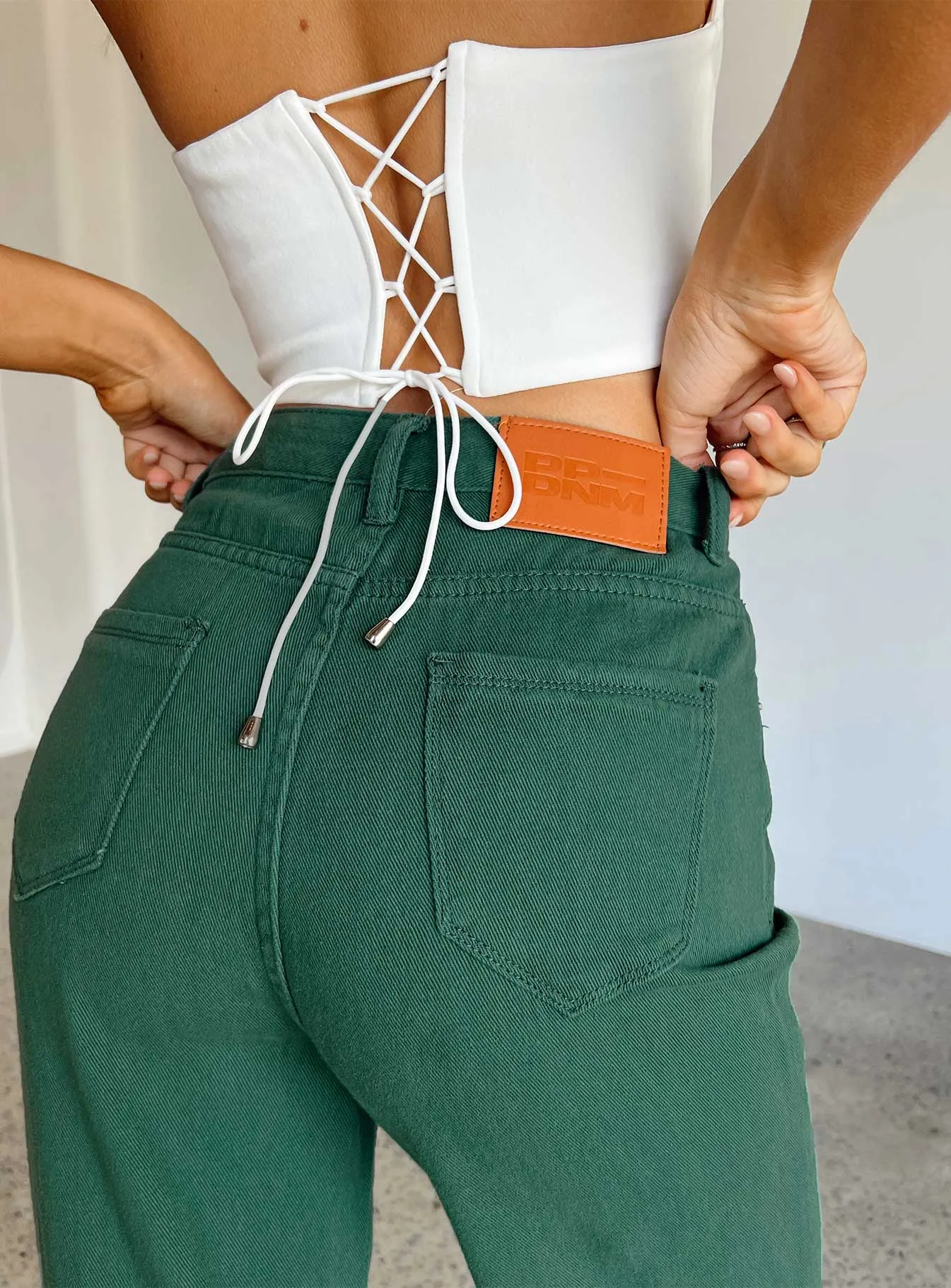 Kalinda Denim Jeans Green Go Anywhere Look Ready Choice