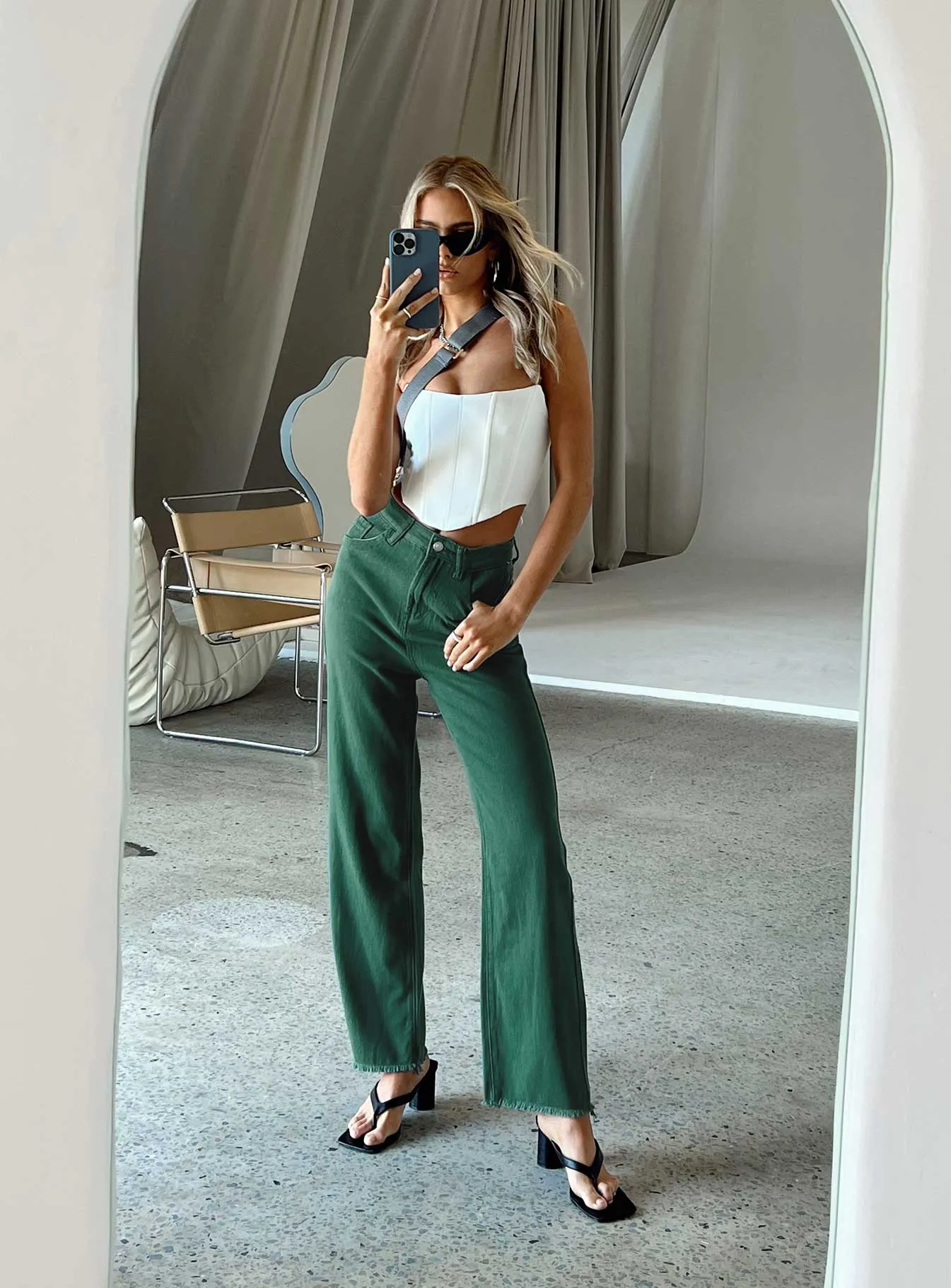 Easy Wearing Kalinda Denim Jeans Green