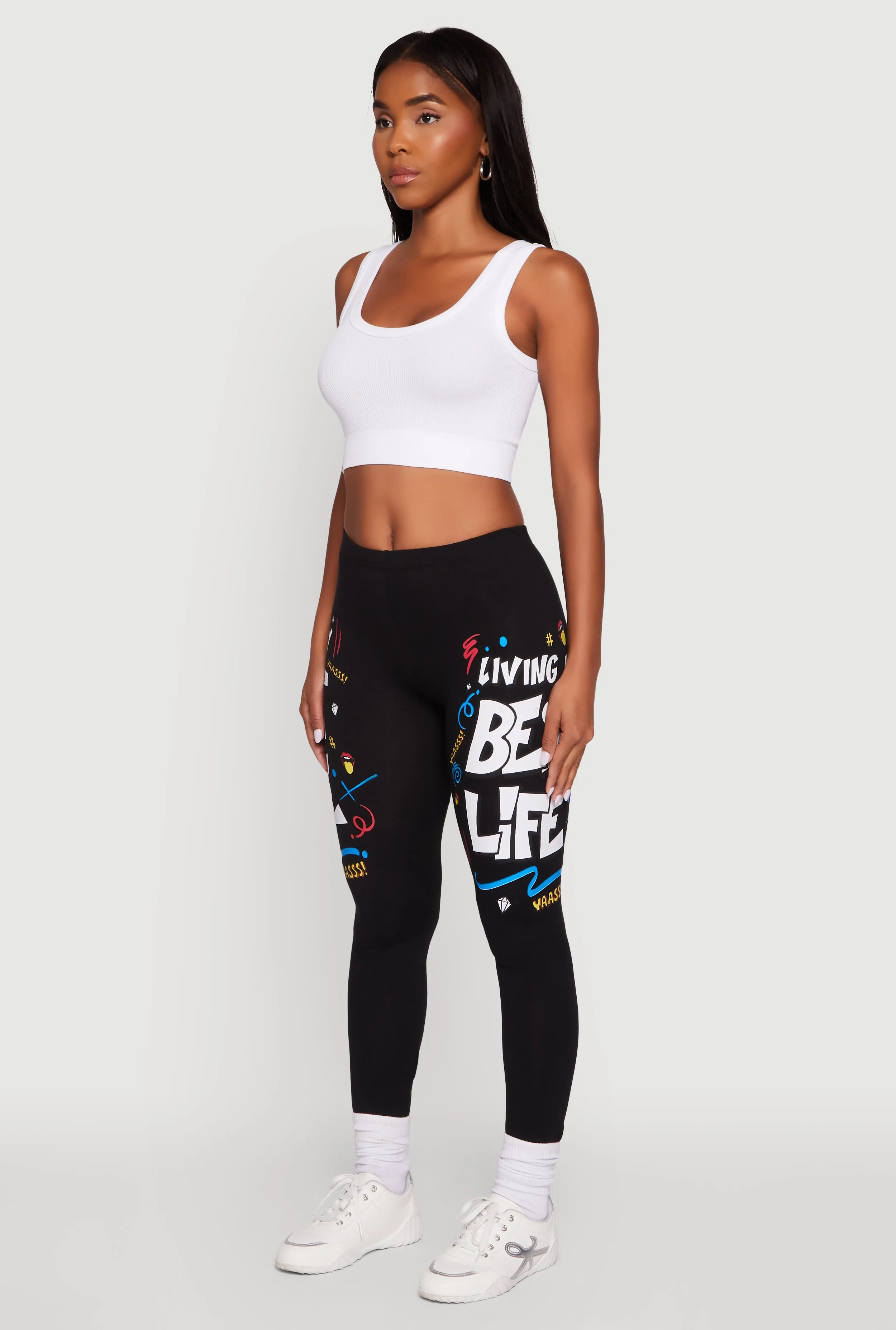 Warm Layer Living My Best Life Graphic Leggings