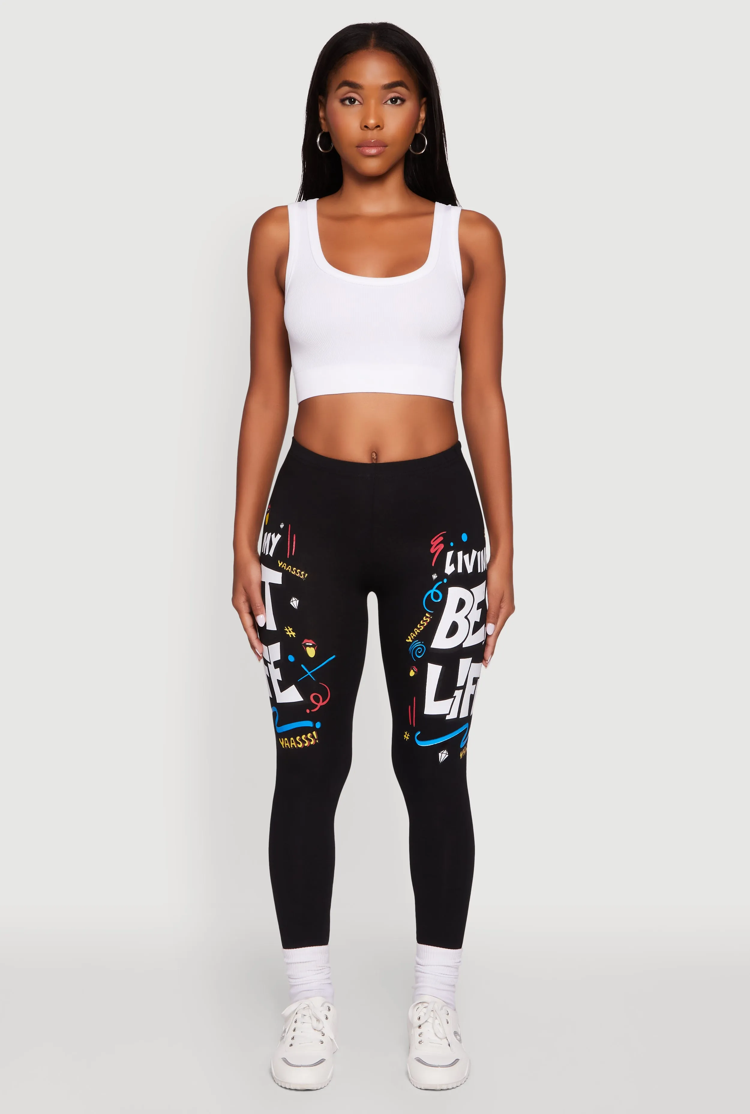 Living My Best Life Graphic Leggings Weekend Outfit