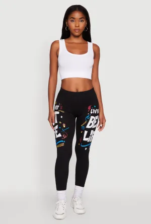 Living My Best Life Graphic Leggings Soft Form Extra Soft Minimalist Style