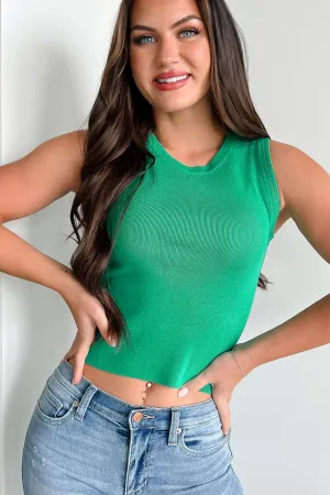 Not My Issue Sweater Knit Tank Top (Green) QuickDry Textile Flexible