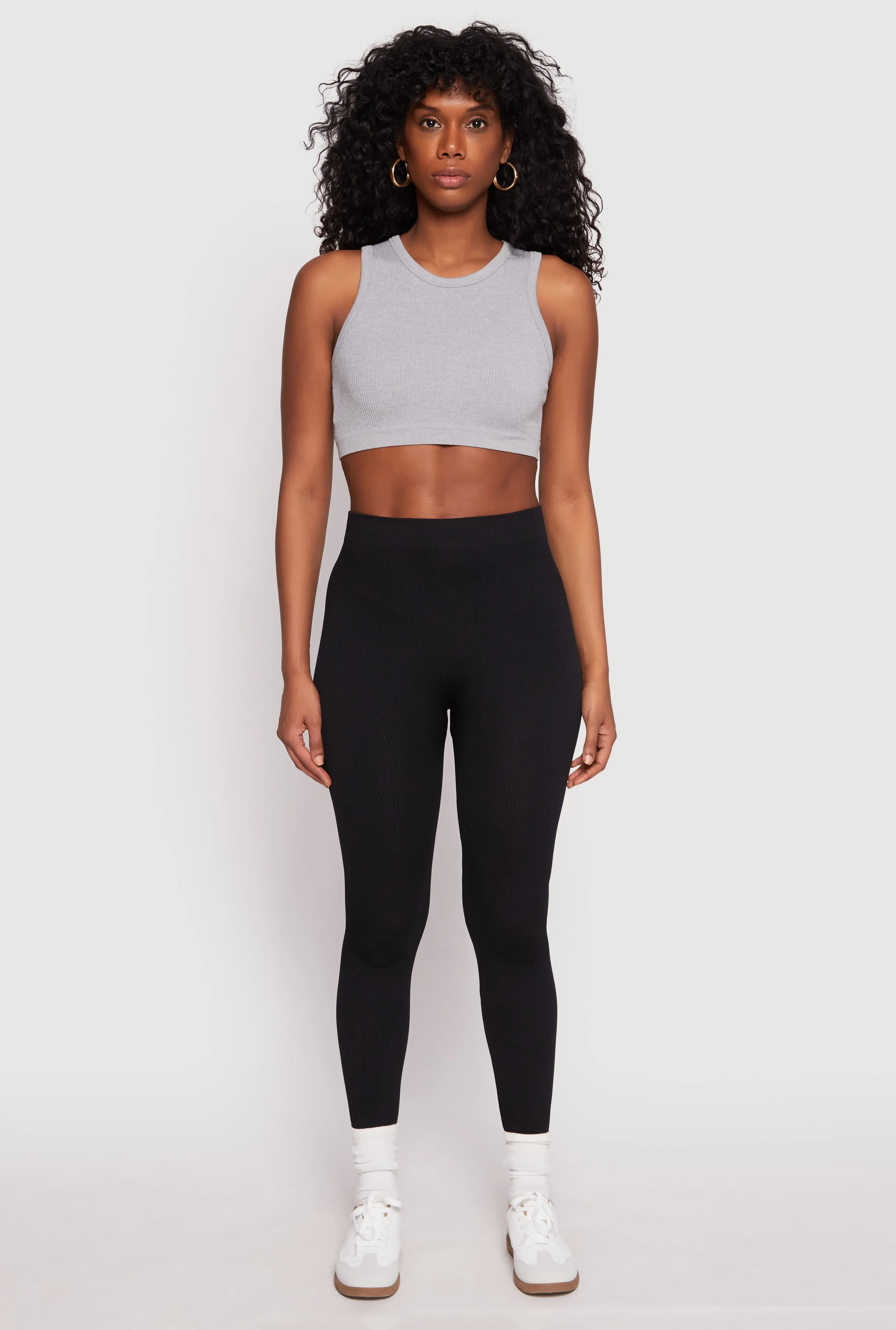 Seamless Ribbed Knit High Waist Leggings Daily Routine Outdoor Lover
