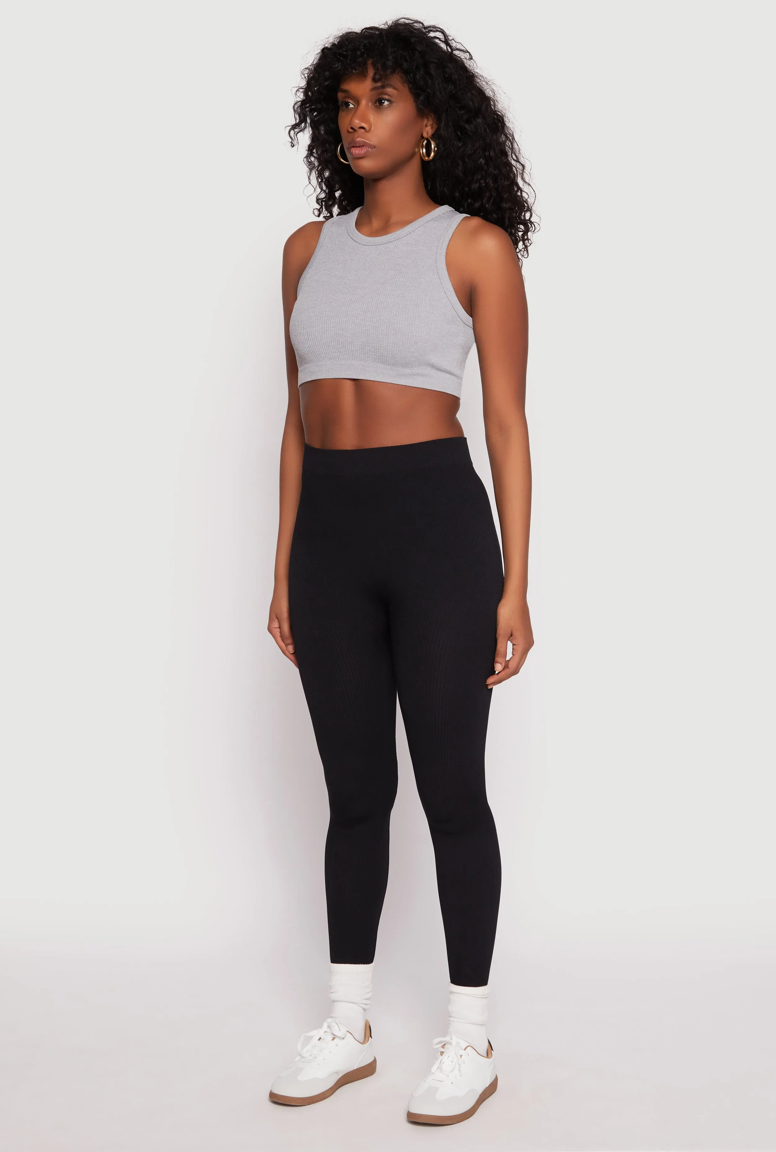 Seamless Ribbed Knit High Waist Leggings Eco Friendly Beach Walk Weekend Outfit