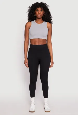 Seamless Ribbed Knit High Waist Leggings Daily Routine Outdoor Lover