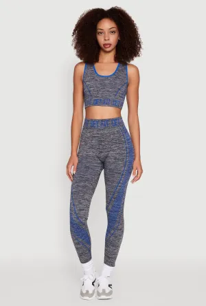 Functional Wear Get Fit Graphic Print Marled High Waisted Leggings