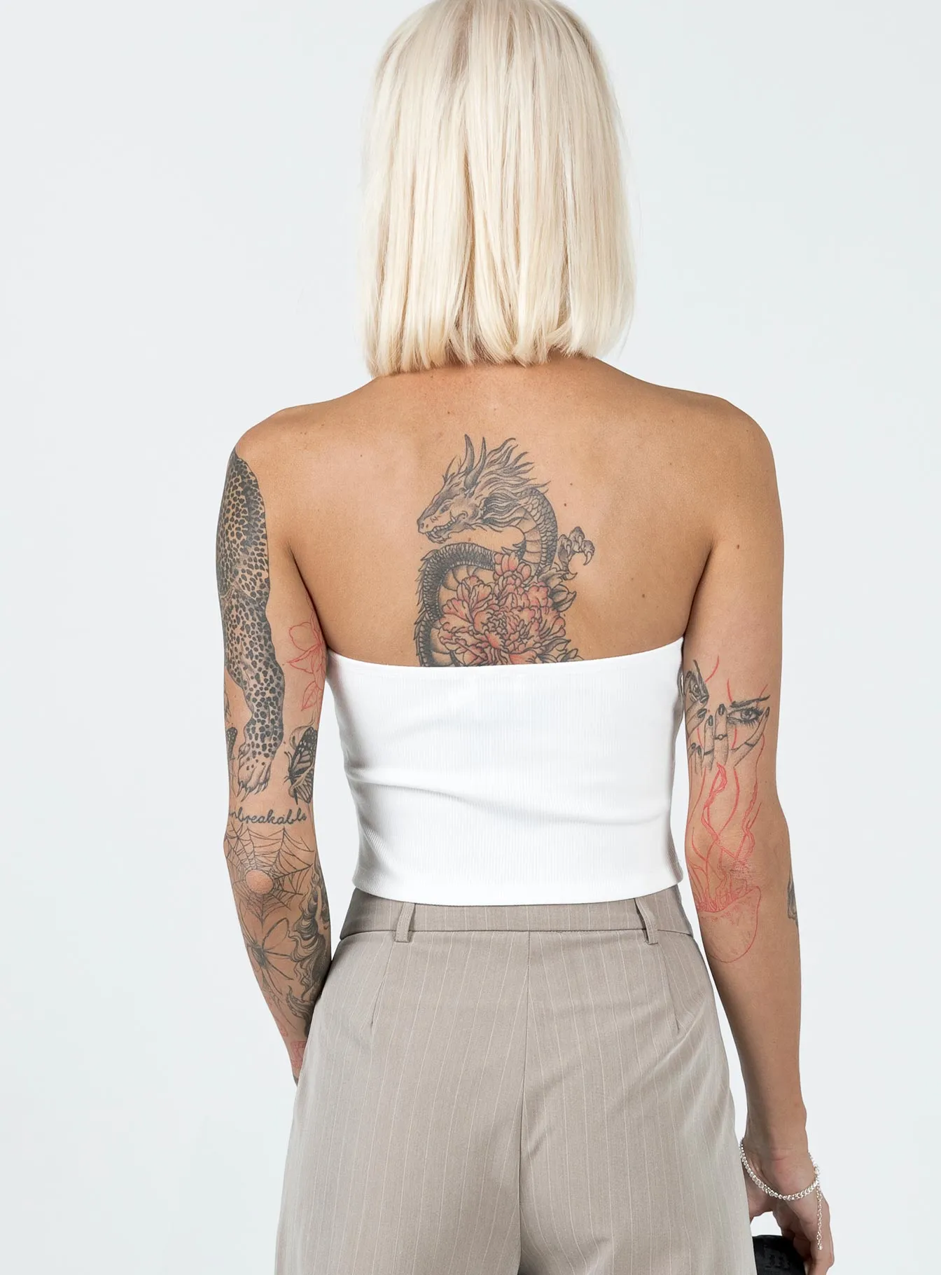 Rosehill Strapless Top White QuickDrying