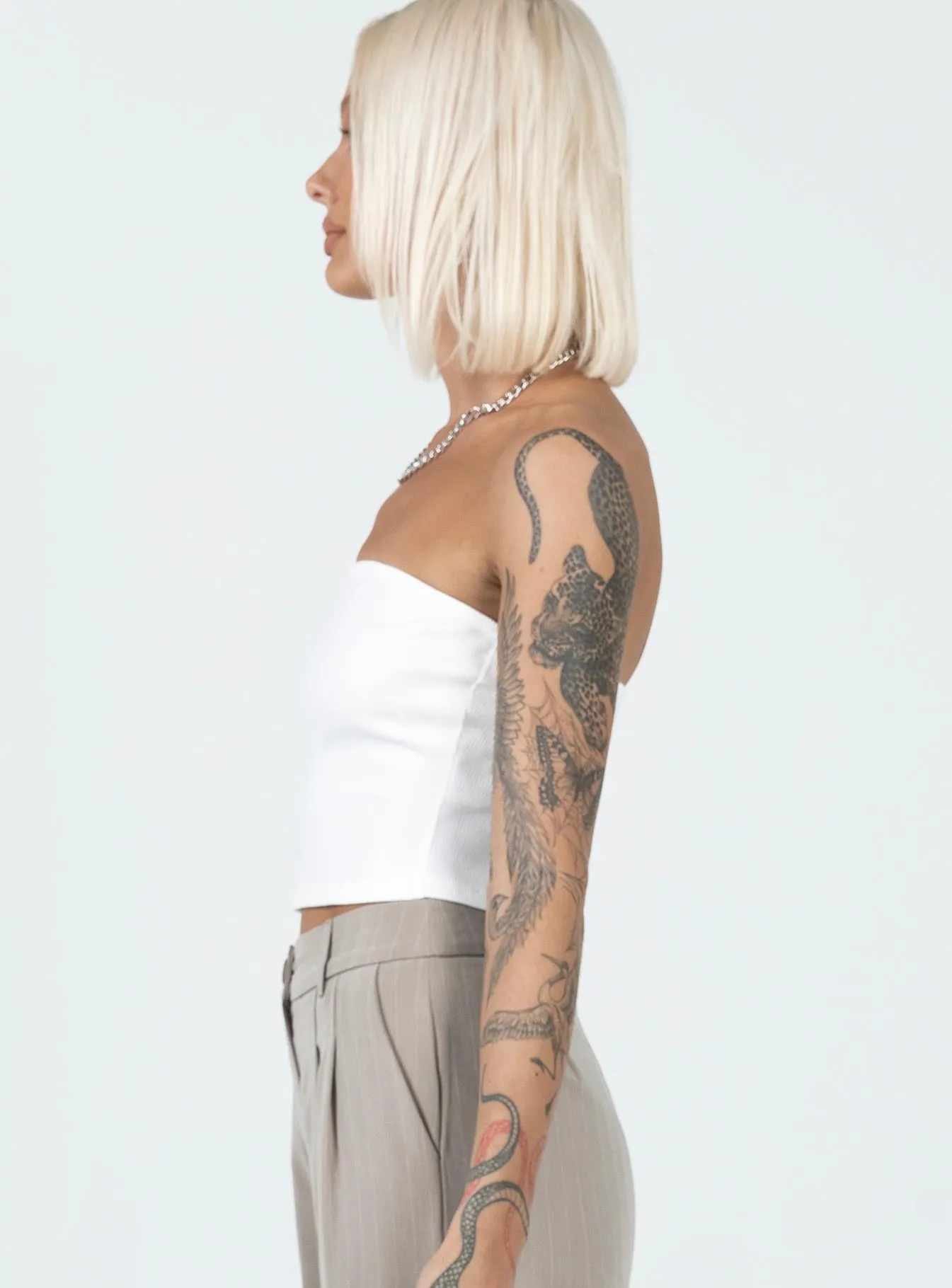 QuickDryConstruction Rosehill Strapless Top White
