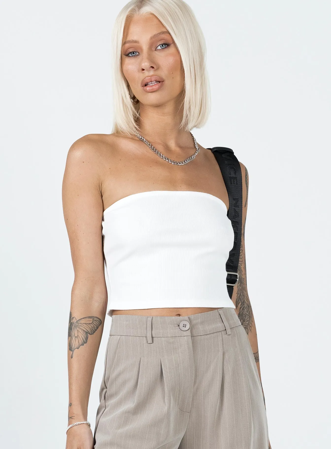 Rosehill Strapless Top White Formal Tank