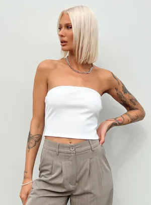 Rosehill Strapless Top White Trendy Shirt CushionedSupport