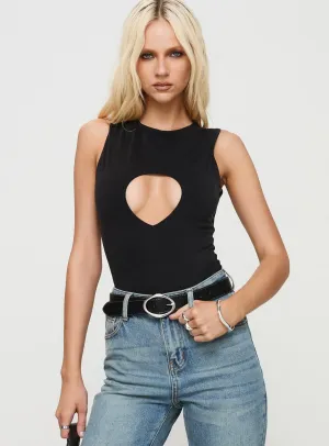 Jaxen Cut Out Bodysuit Black Fine Men Dinner Comfy