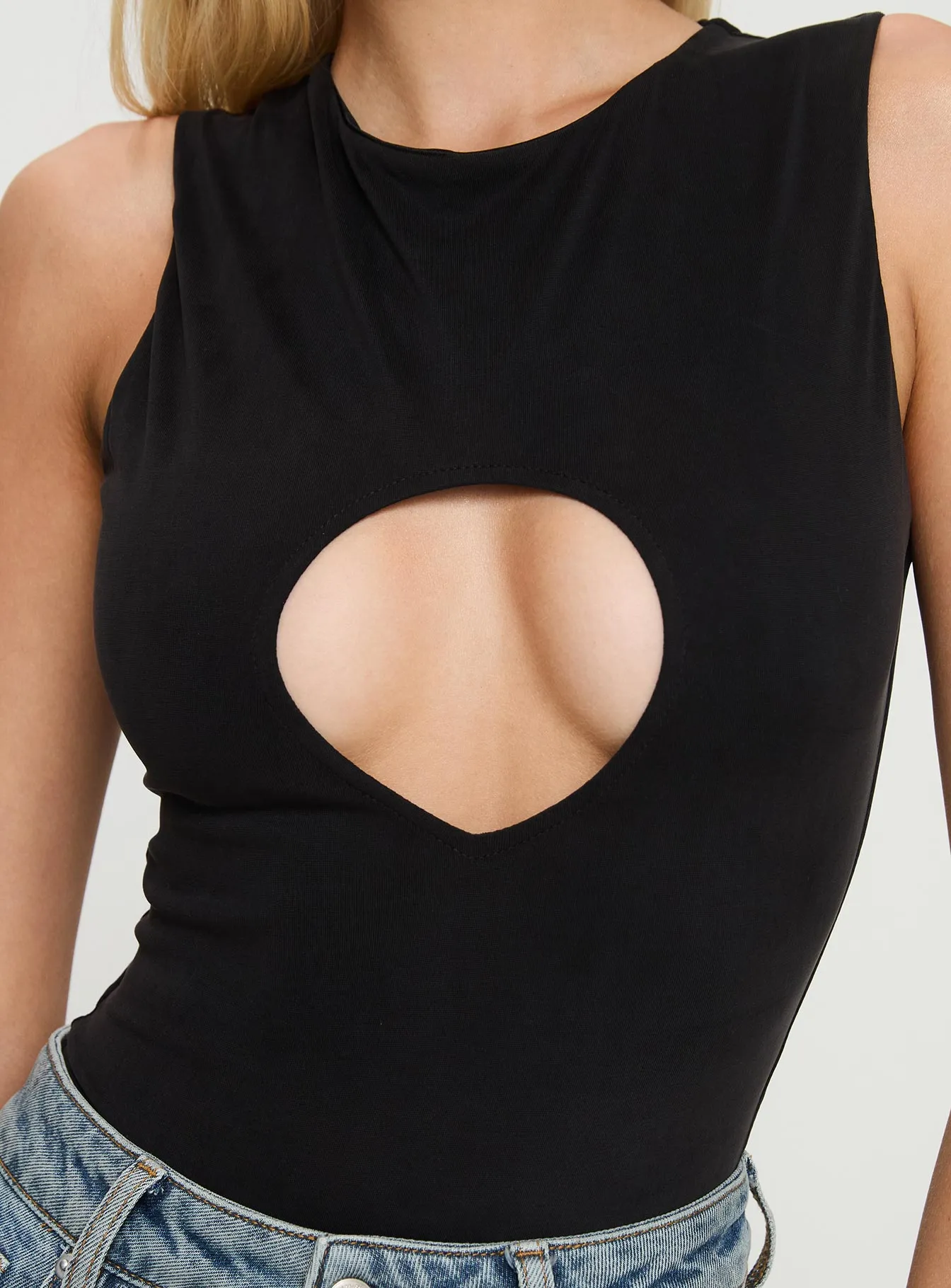 Jaxen Cut Out Bodysuit Black Fresh Student