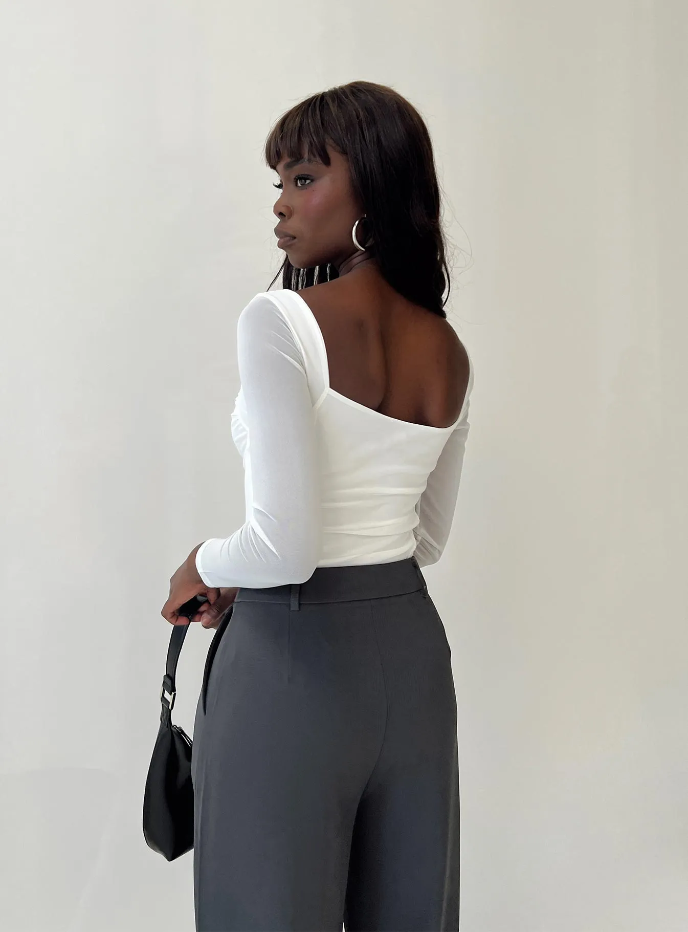 Turnhill Long Sleeve Bodysuit White Bold Traveler Eco Cozy