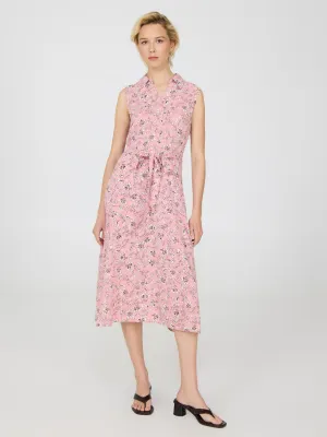 Sleeveless Floral Print Midi Dress Busy Mom Casual Glam