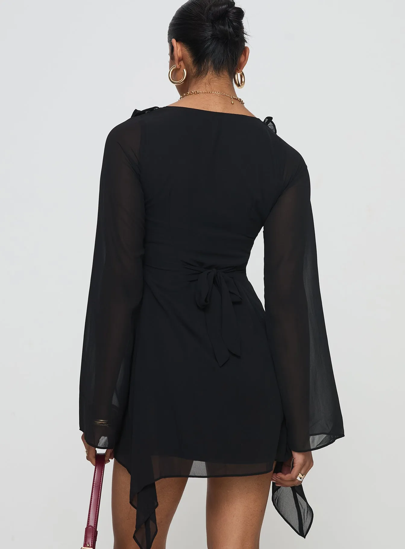 Scene Pop Comfort Wear Revival Long Sleeve Mini Dress Black