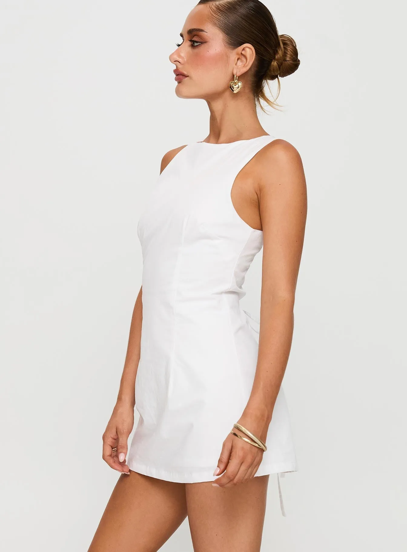 Overlapping Panel Design Yumiko Romper White