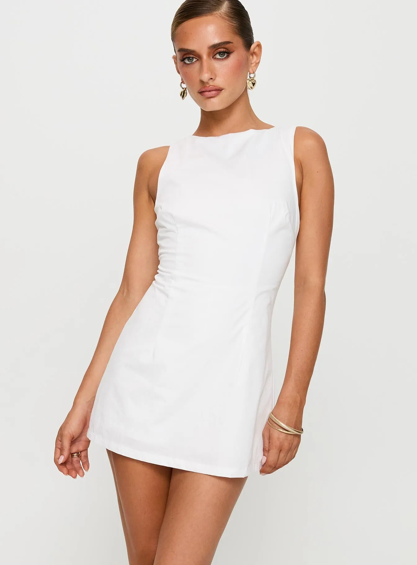 Yumiko Romper White Edge Shine Mini for a night out